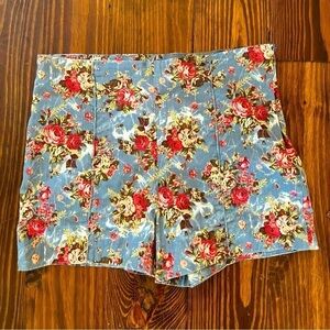 LOVE CULTURE High Waisted Floral Shorts